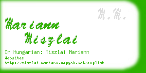 mariann miszlai business card